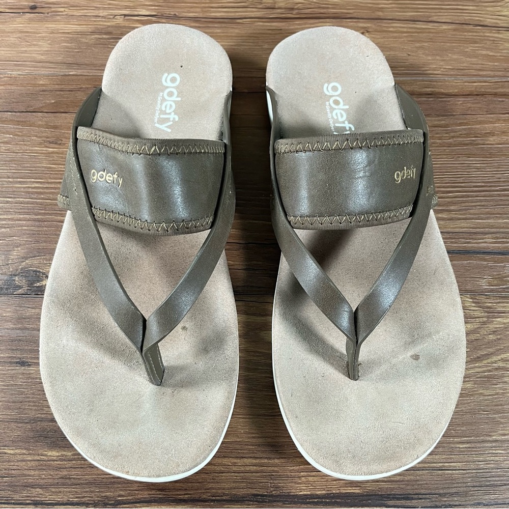 gdefy Women’s Brown Comfort Flip Sandals